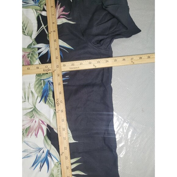 Caribbean Mens Shirt Size L Black Floral Graphic Hawaiian Short Sleeve NWT (37) - Picture 10 of 10